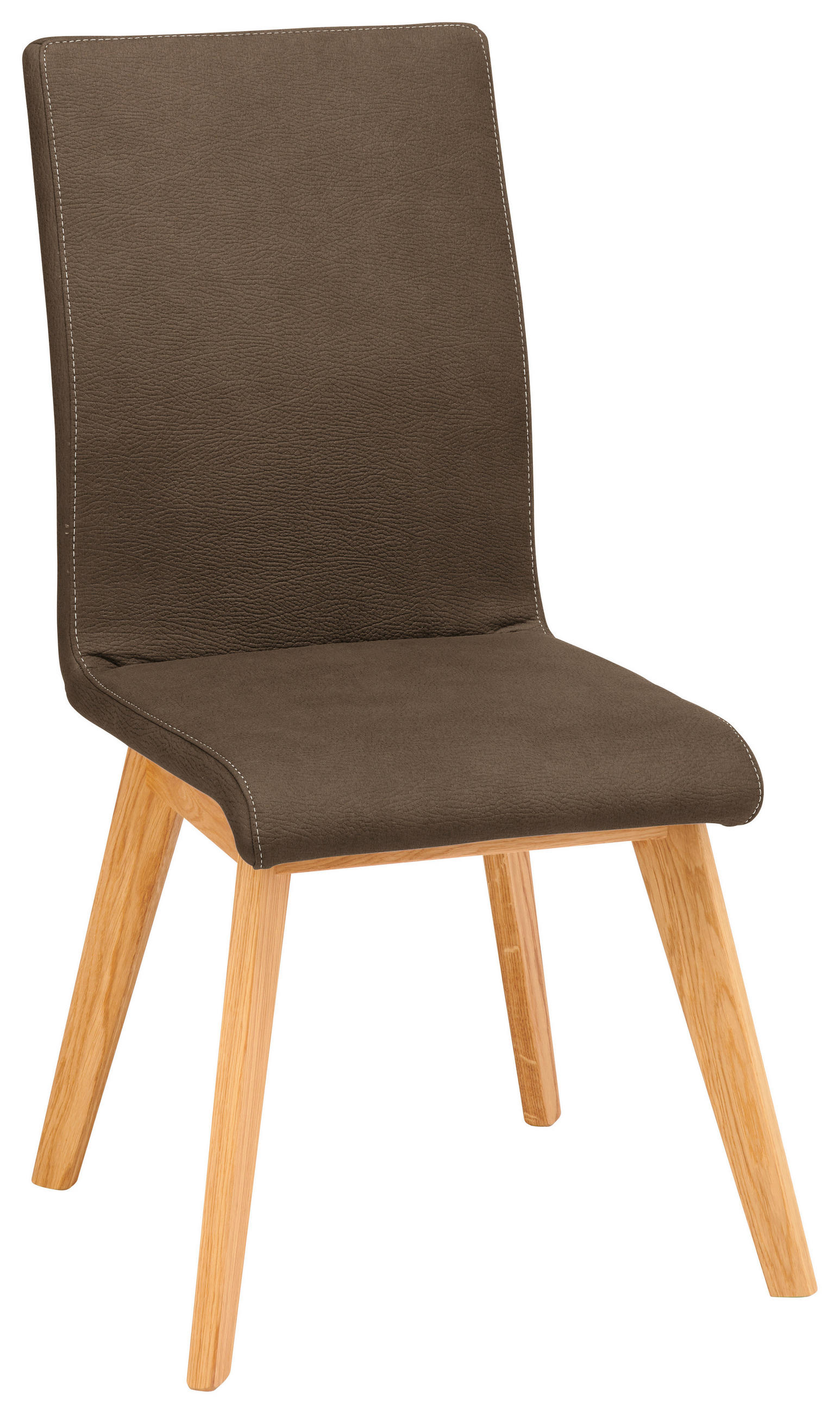 STUHL  Lederauswahl, Stoffauswahl Mikrofaser  - Beige/Braun, Design, Holz/Textil (45/102/56cm) - Novel