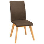 STUHL  Lederauswahl, Stoffauswahl Mikrofaser  - Beige/Braun, Design, Holz/Textil (45/102/56cm) - Novel