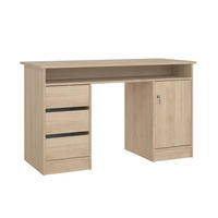 Masă De Scris, 126/55/75,6 cm, material pe bază de lemn - culoare lemn stejar, Modern, material pe bază de lemn (126/55/75,6cm) - P & B