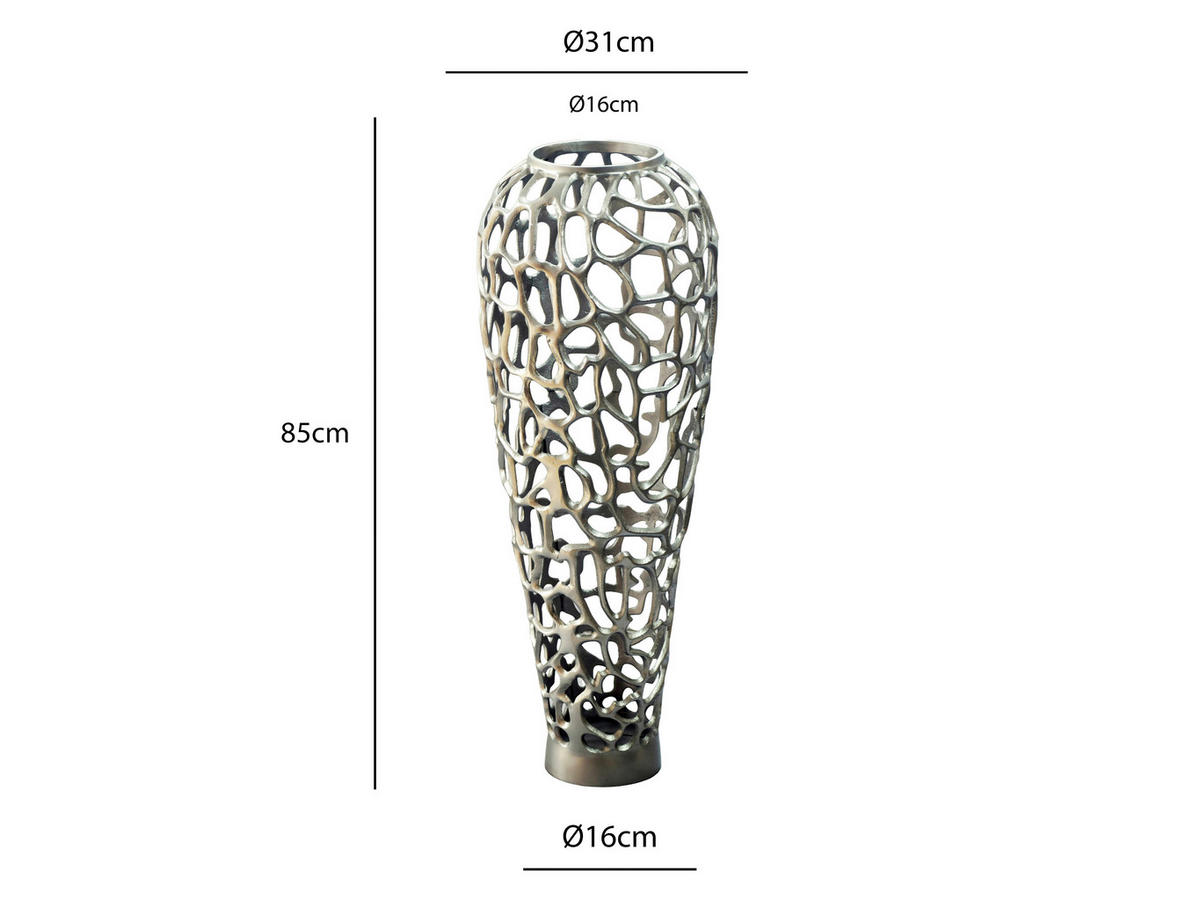 VASE 85 cm  - Silberfarben, Design, Metall (31/85cm) - Livetastic