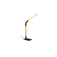 STOLNÁ LED LAMPA, SwitchDim stmievač,  - čierna/prírodná farba, Basics, kov/drevo (73,5/18/38cm)