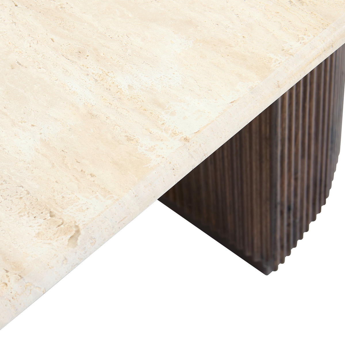 COUCHTISCH Mangoholz vollmassiv 110/70/45 cm rechteckig Dunkelbraun, Beige  - Dunkelbraun/Beige, Design, Holz/Stein (110/70/45cm) - Livetastic