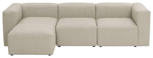 ECKSOFA in Flachgewebe Creme   - Creme, Design, Kunststoff/Textil (275/73/160cm) - Max Winzer