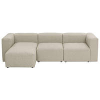 ECKSOFA in Flachgewebe Creme   - Creme, Design, Kunststoff/Textil (275/73/160cm) - Max Winzer