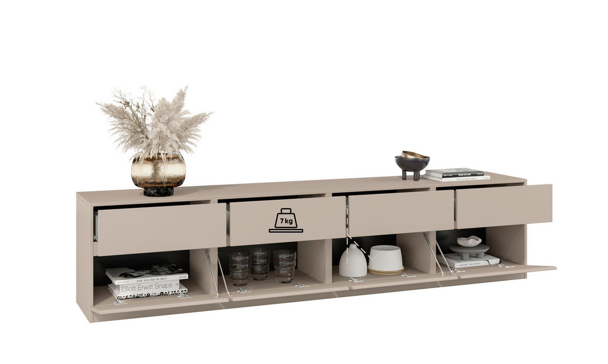 LOWBOARD Bern  in 225/52,5/40 cm  - Beige, Design, Holzwerkstoff (225/52,5/40cm) - MID.YOU