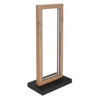 LED-TISCHLEUCHTE - Dunkelbraun/Opal, Konventionell, Holzwerkstoff/Kunststoff (25/15/52,5cm) - Globo
