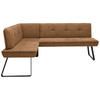 ECKBANK 157/204 cm Flachgewebe Schwarz, Cognac Metall   - Cognac/Schwarz, Design, Textil/Metall (157/204cm) - Dieter Knoll