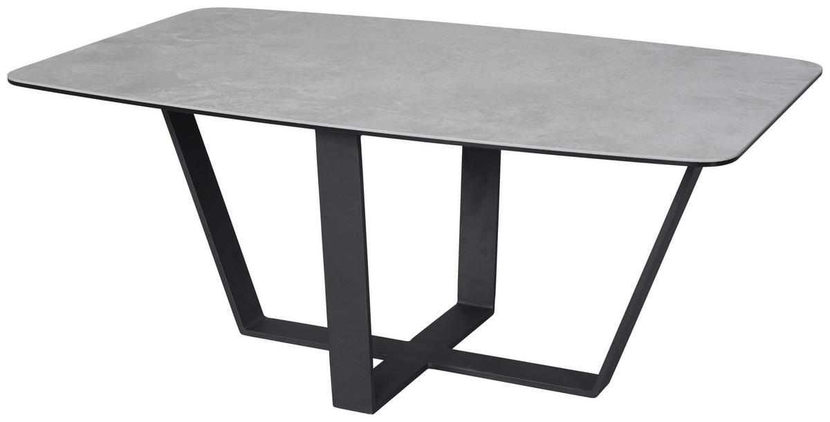 KONFERENČNÝ STOLÍK, sivá, čierna, kov, sklo, keramika, 100/60/42 cm - čierna/sivá, Design, kov/sklo (100/60/42cm) - Novel