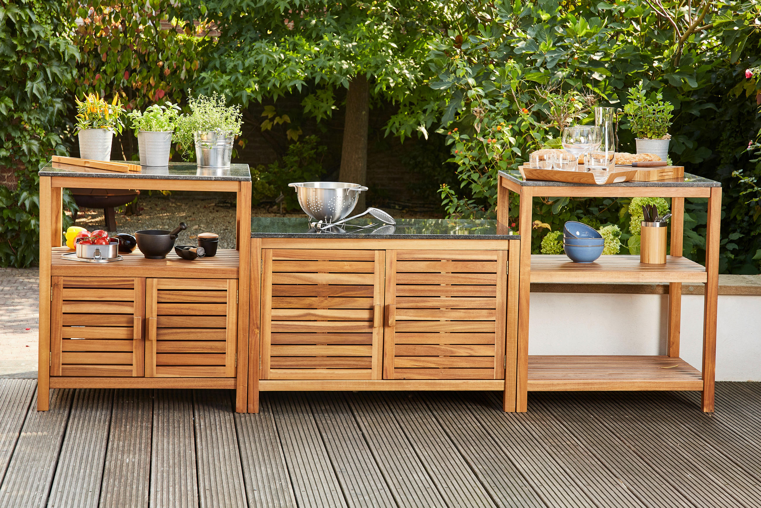 OUTDOORKÜCHE - Akaziefarben, KONVENTIONELL, Holz - Siena Garden