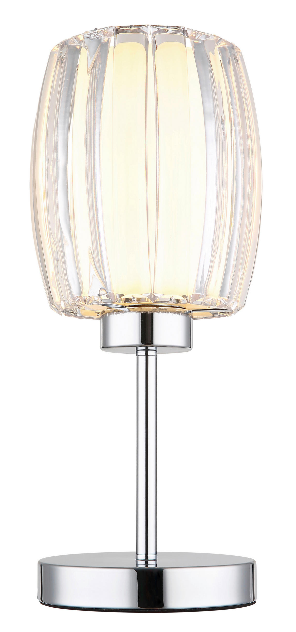 TISCHLEUCHTE 18/40 cm   - Klar/Chromfarben, Design, Glas/Kunststoff (18/40cm) - Globo