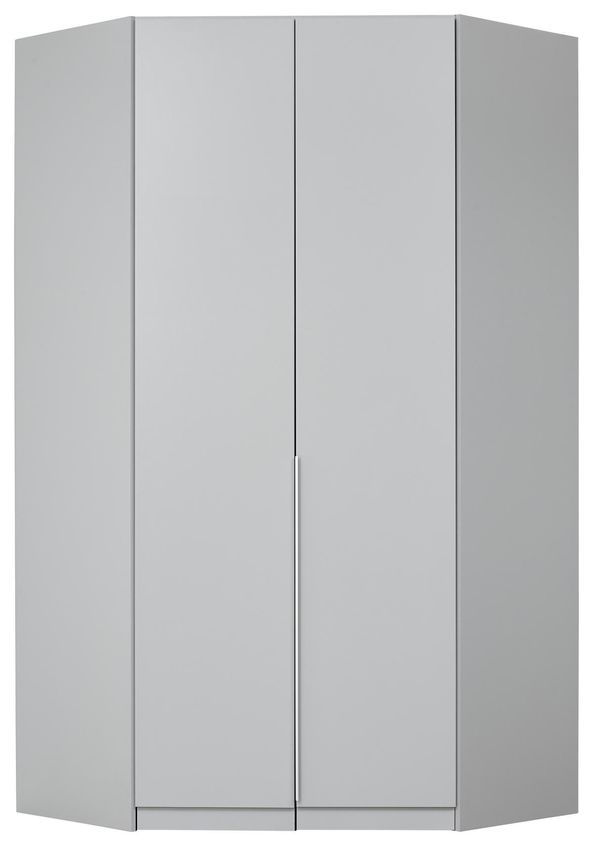 ECKKLEIDERSCHRANK 117/229/117 cm  - Hellgrau/Alufarben, Modern, Holzwerkstoff (117/229/117cm) - Rauch Möbel