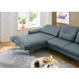 ECKSOFA in Echtleder Grau  - Schwarz/Grau, Design, Leder/Metall (193/332cm) - Dieter Knoll