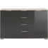 ANRICHTE in Grau, Eichefarben - Eichefarben/Alufarben, Design, Glas/Holzwerkstoff (130 83 41cm) - Carryhome ANRICHTE in Grau, Eichefarben - Eichefarben/Alufarben, Design, Glas/Holzwerkstoff (130 83 41cm) - Carryhome