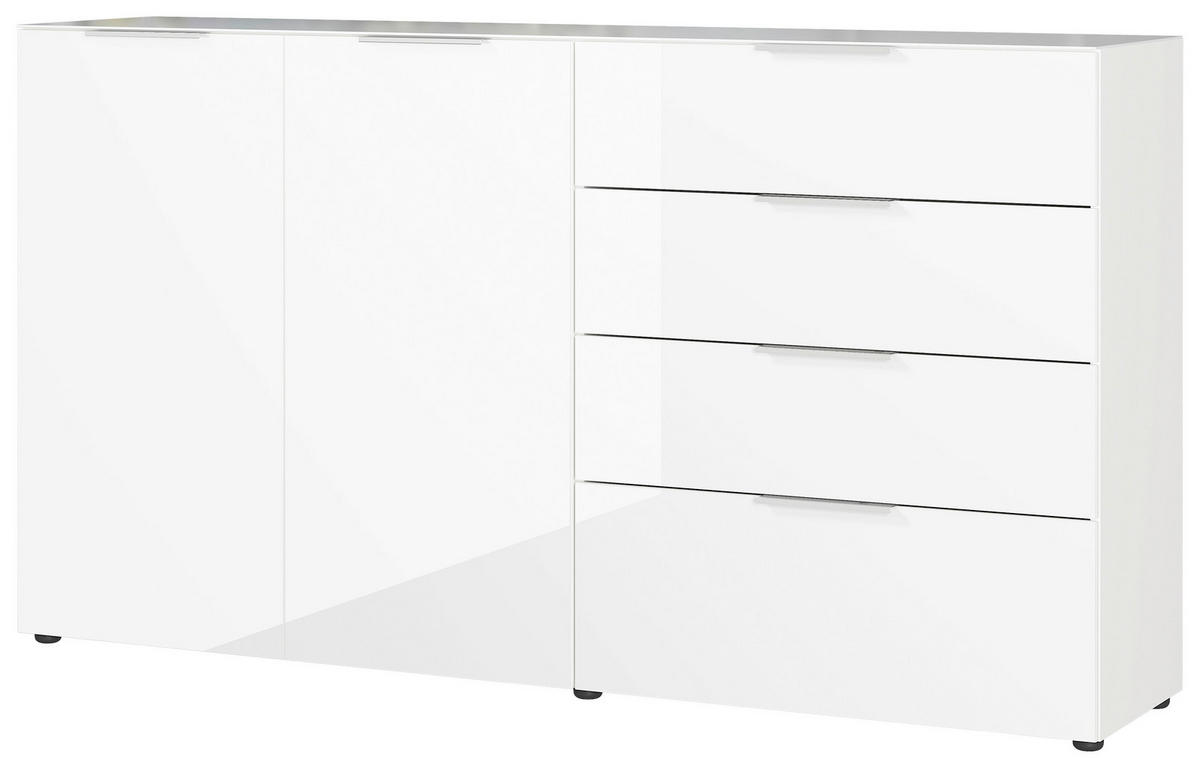 TÁLALÓSZEKRÉNY 184/102/42 cm  - krómszínű/fekete, Modern, műanyag/faalapú anyag (184/102/42cm) - Premium Living