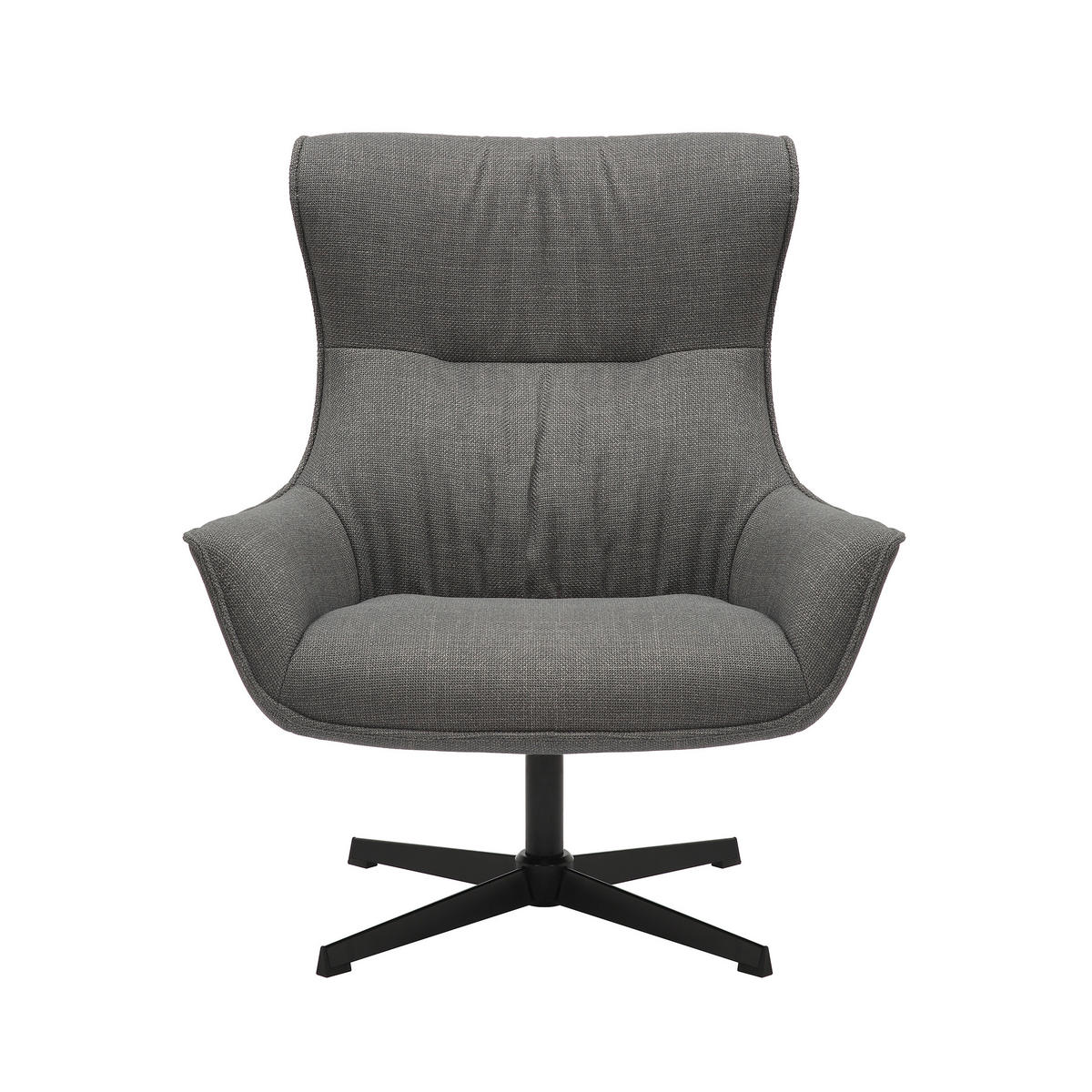SESSEL in Struktur Grau  - Schwarz/Grau, MODERN, Textil/Metall (85/103/83cm) - Livetastic