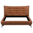 POLSTERBETT 180/200 cm,  in Cognac, gepolstertes Kopfteil,  - Cognac/Schwarz, Design, Leder/Metall (180/200cm) - Esposa