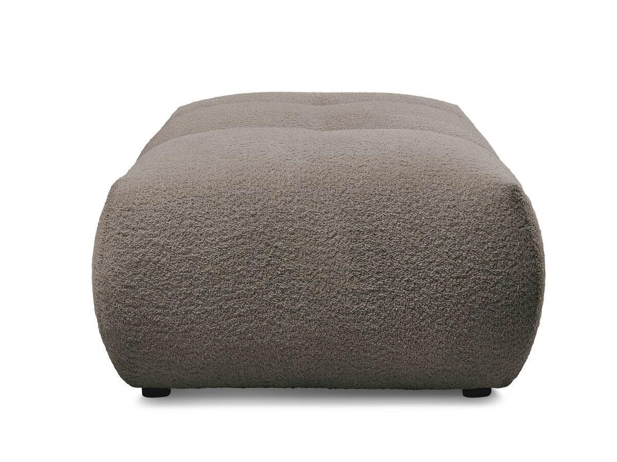 HOCKER FUJI  Bouclé Taupe  - Taupe/Schwarz, MODERN, Kunststoff/Textil (112/44/80cm)