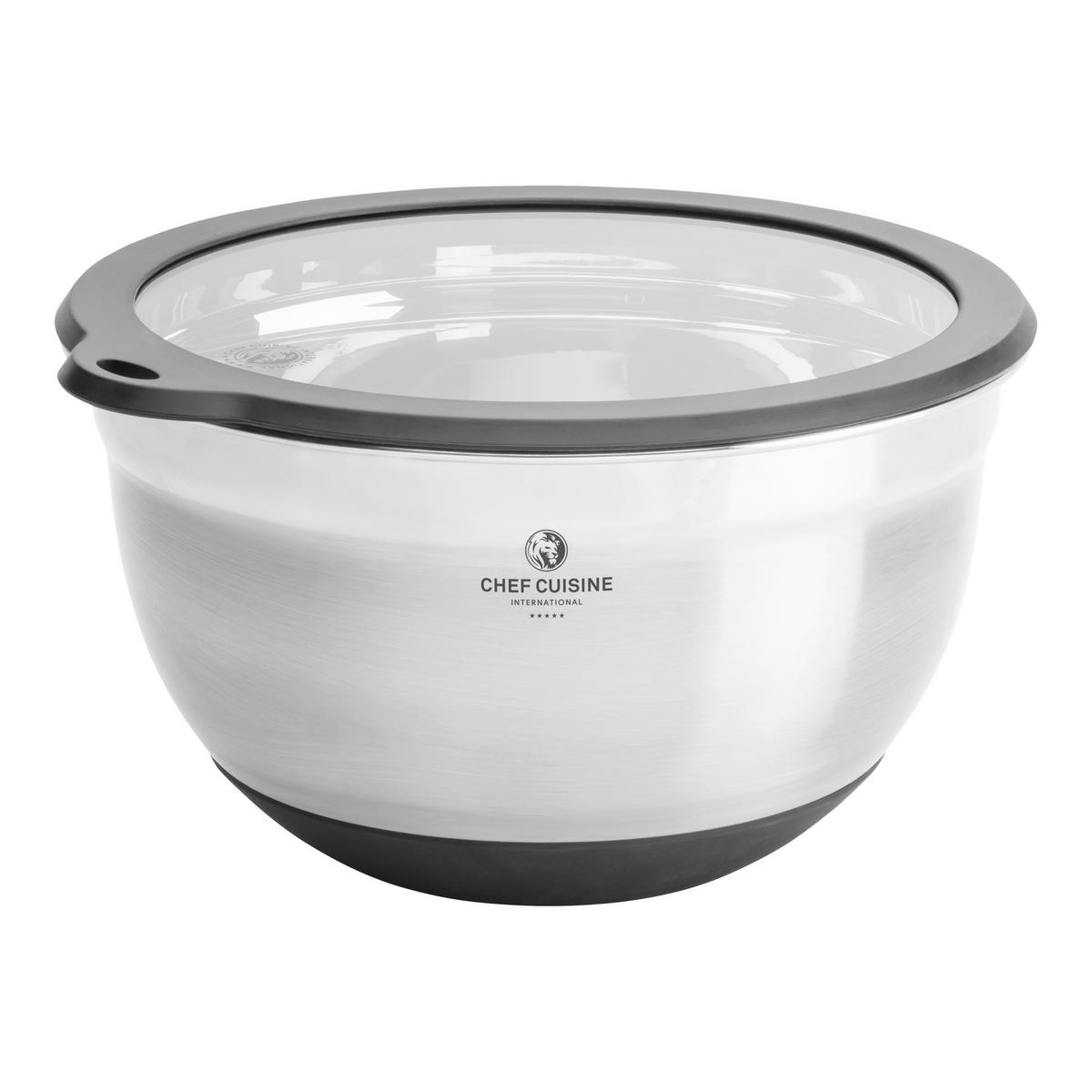 SERVIERSCHALENSET   - Edelstahlfarben/Transparent, Basics, Glas/Kunststoff (26/26/15.5cm) - CHEF CUISINE