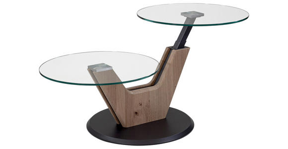 COUCHTISCH in Holz, Glas 110/60/45-62 cm  - Wildeiche/Anthrazit, Natur, Glas/Holz (110/60/45-62cm) - Venda