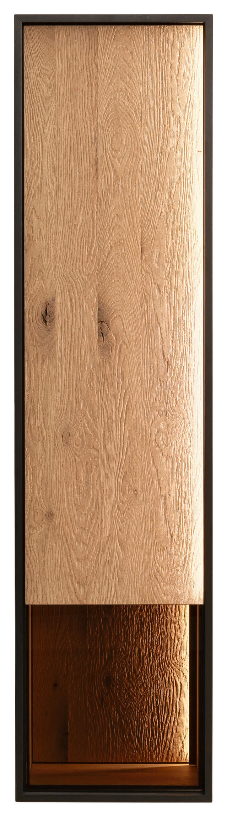 HÄNGEVITRINE in Anthrazit, Eichefarben   - Eichefarben/Anthrazit, Design, Glas/Holz (38/154/37cm) - Schöner Wohnen