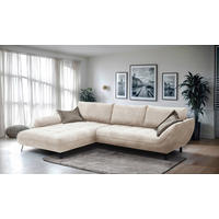 ECKSOFA BIARRITZ Beige, Hellbraun Struktur  - Hellbraun/Beige, Design, Textil/Metall (205/324cm) - Livetastic