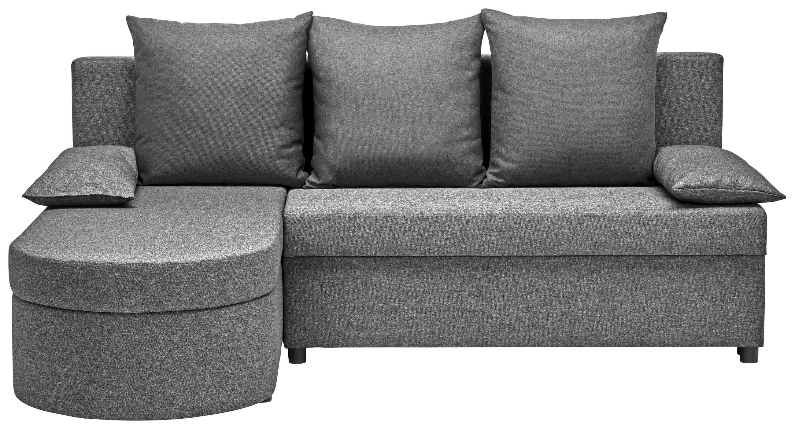 ECKSOFA Grau Webstoff  - Anthrazit/Schwarz, KONVENTIONELL, Kunststoff/Textil (159/196cm) - Ti'me