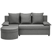 ECKSOFA in Webstoff Grau  - Anthrazit/Schwarz, Konventionell, Kunststoff/Textil (159/196cm) - Ti'me