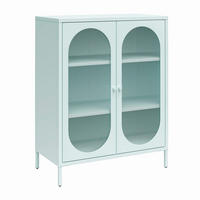 HIGHBOARD Luna  in 80/102/40 cm  - Blau, Design, Glas/Metall (80/102/40cm) - MID.YOU