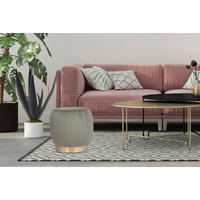 TABURET, plast, kov, 43/42/43 cm - šedá/barvy zlata, Design, kov/plast (43/42/43cm)
