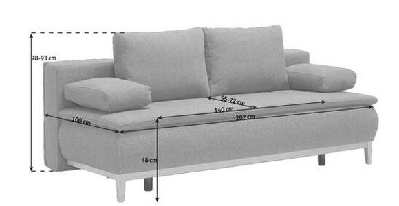 BOXSPRINGSOFA Flachgewebe Dunkelgrau  - Eichefarben/Dunkelgrau, Design, Holz/Textil (202/78/93/100cm) - Carryhome