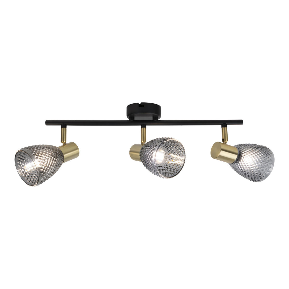 DECKENSTRAHLER 53,5/15/5 cm   - Schwarz, LIFESTYLE, Glas/Metall (53,5/15/5cm) - Näve