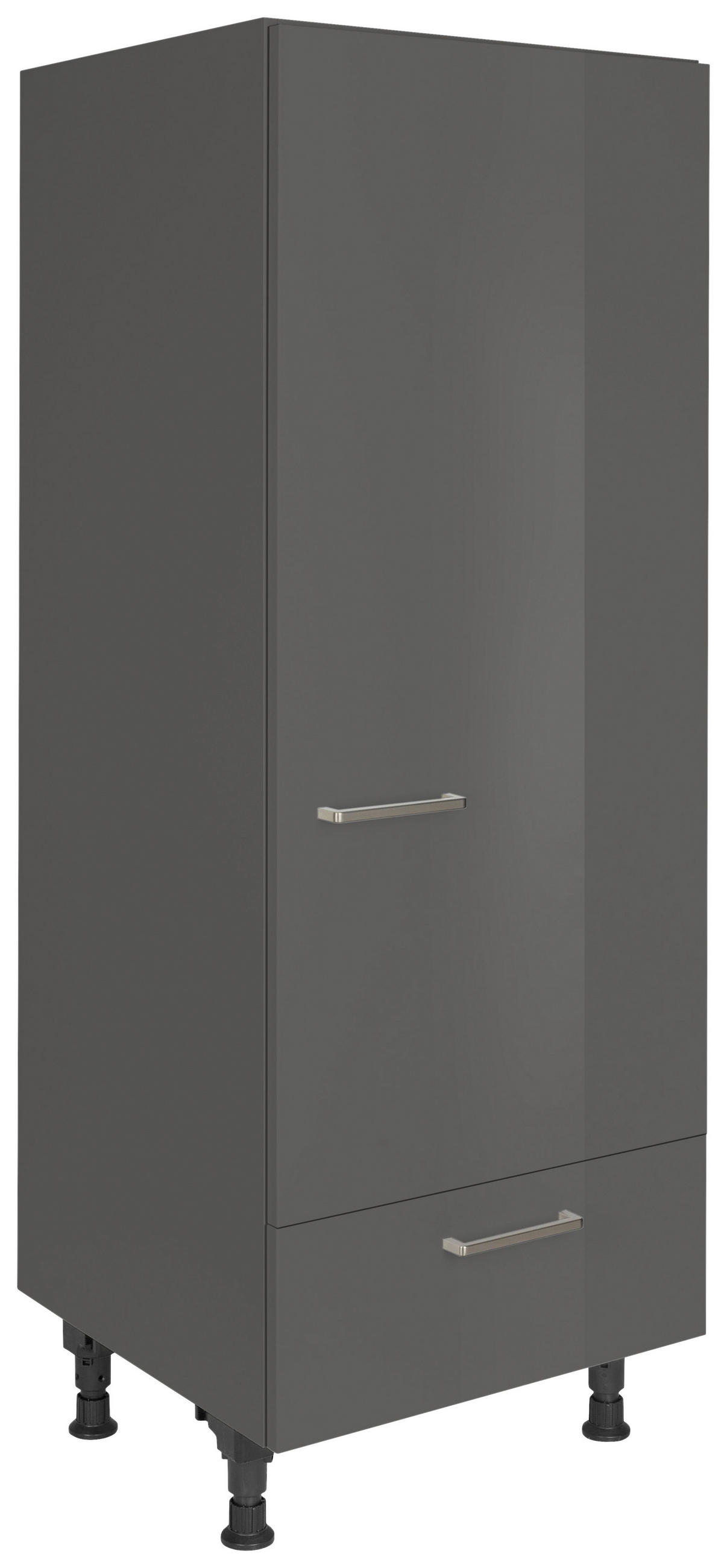 GERÄTEUMBAUSCHRANK 60/168/58 cm  in Schieferfarben  - Schieferfarben/Edelstahlfarben, MODERN, Holzwerkstoff/Metall (60/168/58cm) - Nobilia