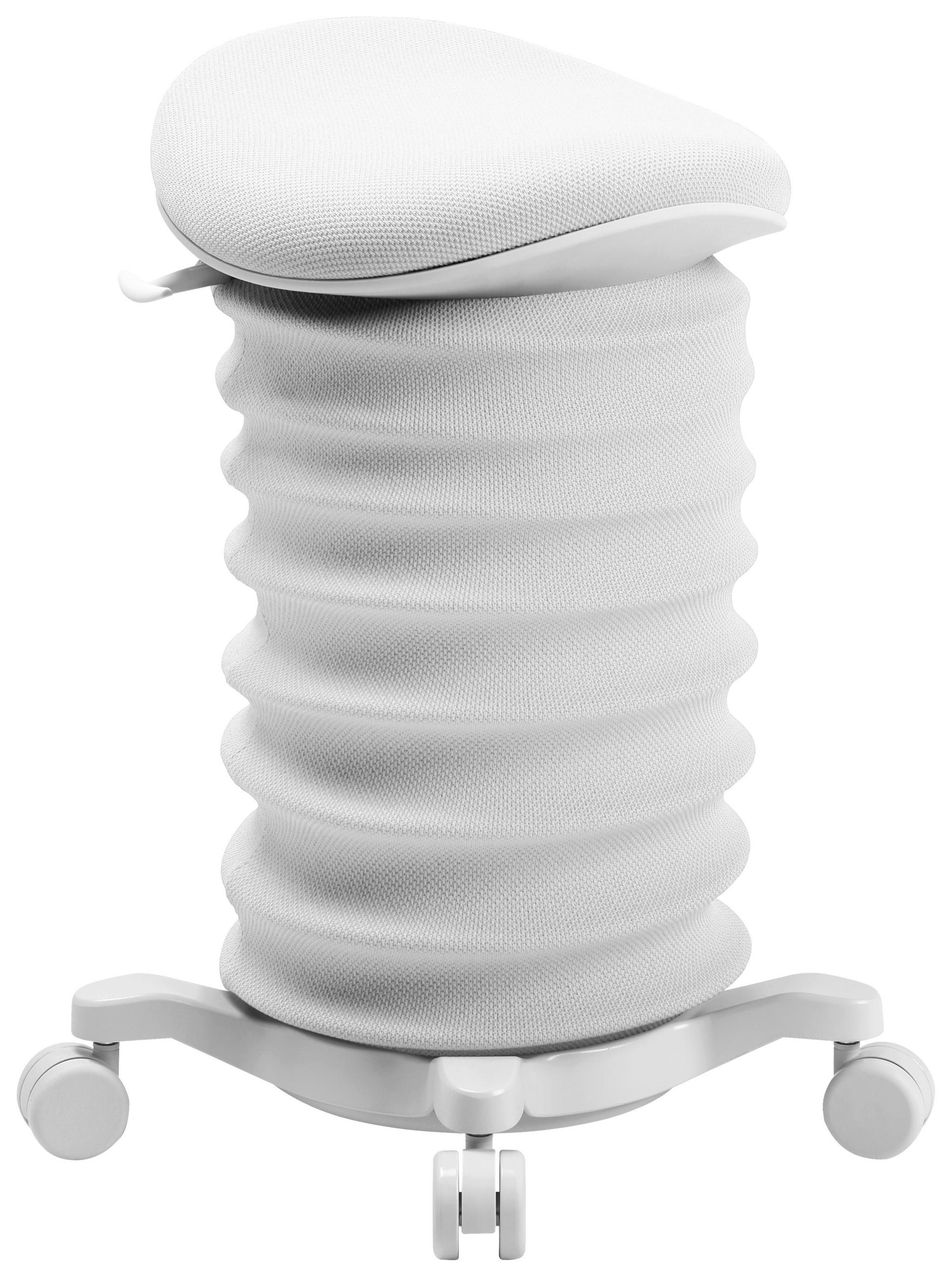 BÜROHOCKER Weiß, Hellgrau  - Hellgrau/Weiß, Design, Kunststoff/Textil (37,5/58-70/36cm) - Topstar