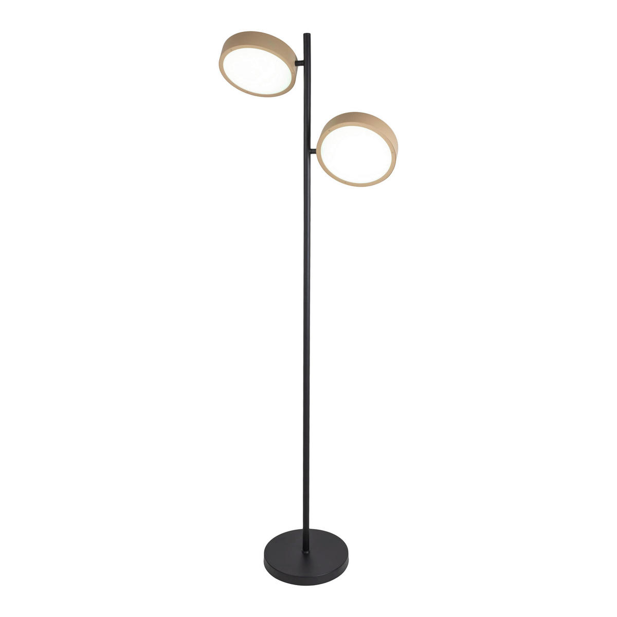 LED-STEHLEUCHTE 28/165 cm    - Goldfarben/Schwarz, Natur, Kunststoff/Metall (28/165cm) - Näve