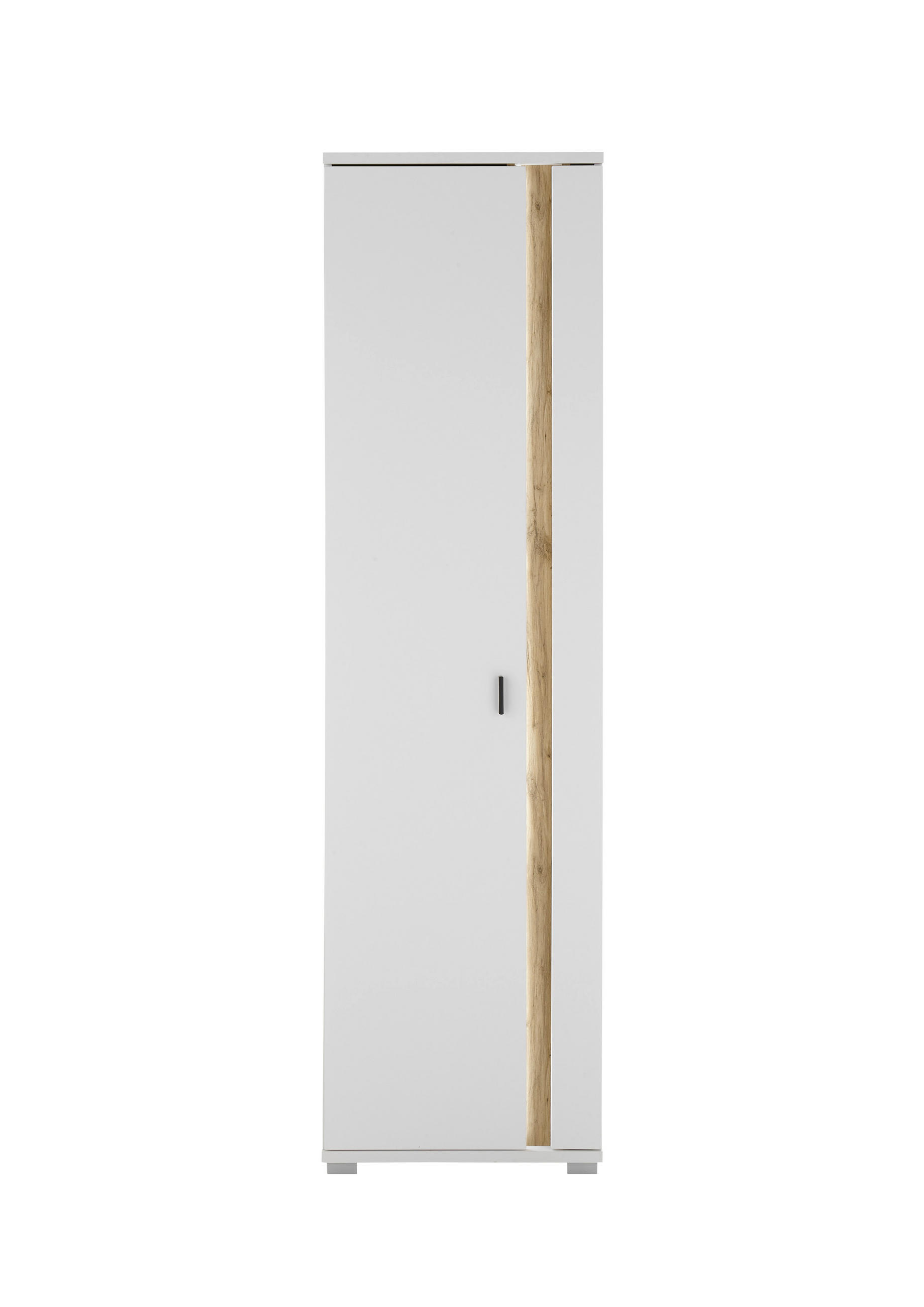 VITRINE in Weiß, Eiche Wotan  - Silberfarben/Eiche Wotan, Design, Holzwerkstoff/Kunststoff (55/200/35cm) - MID.YOU