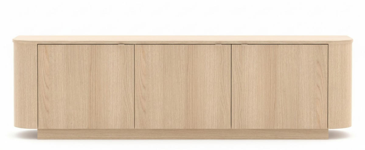 LOWBOARD  in 181/53/43 cm  - Eichefarben/Beigebraun, Design, Holzwerkstoff/Metall (181/53/43cm) - MID.YOU