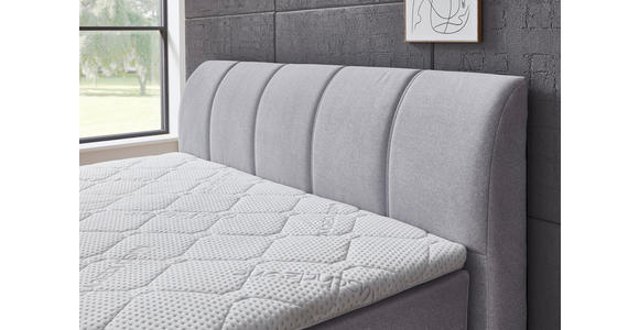 BOXSPRINGBETT 180/200 cm in Hellgrau - Chromfarben/Hellgrau, KONVENTIONELL, Kunststoff/Textil (180/200cm) - Carryhome