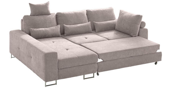 ECKSOFA Beige Flachgewebe  - Beige, Design, Textil/Metall (188/260cm) - Hom`in