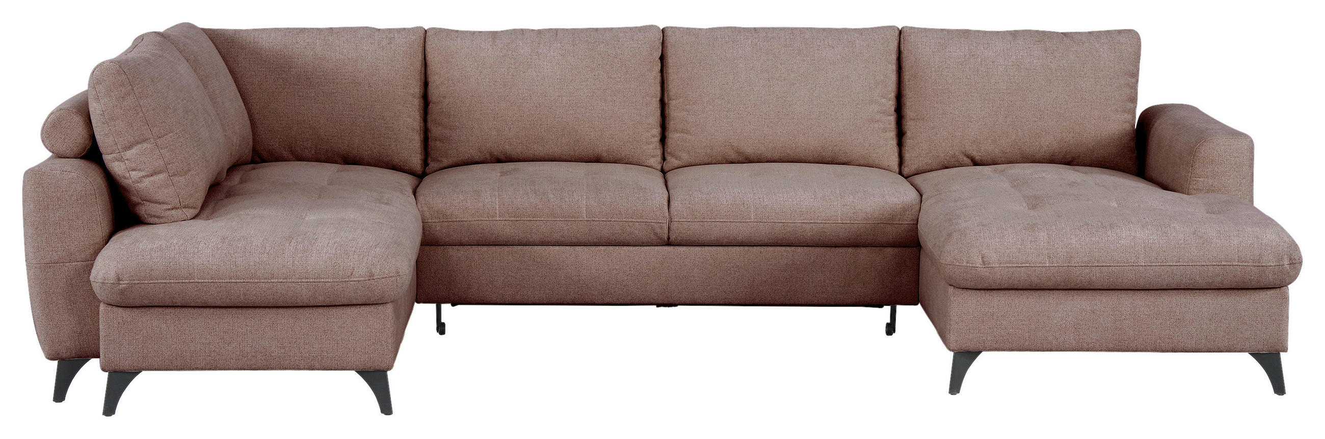 WOHNLANDSCHAFT Rosa Chenille  - Schwarz/Rosa, KONVENTIONELL, Textil/Metall (188/340/160cm) - Xora