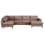 WOHNLANDSCHAFT Rosa Chenille  - Schwarz/Rosa, KONVENTIONELL, Textil/Metall (188/340/160cm) - Xora
