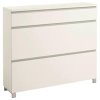 SCHUHSCHRANK Silberfarben, Weiß  - Silberfarben/Weiß, Design, Holzwerkstoff/Metall (120/108/31cm)