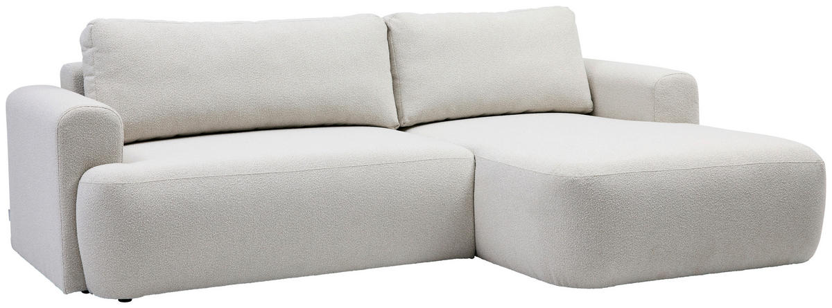 ECKSOFA Perlmutt Bouclé Rückenkissen, Rücken echt  - Perlmutt/Schwarz, KONVENTIONELL, Kunststoff/Textil (257/170cm) - Tom Tailor
