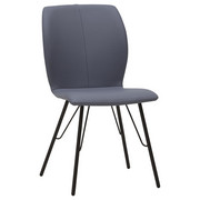 Stuhl in Leder, Metall Anthrazit, Hellgrau - Anthrazit/Hellgrau, Design, Leder/Metall (49/89/64cm) - Dieter Knoll