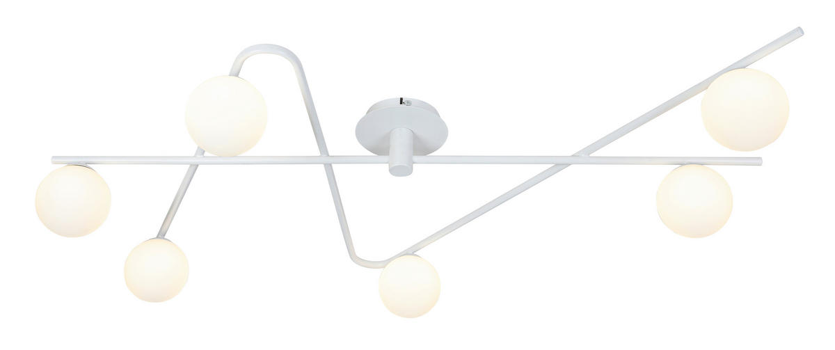 DECKENLEUCHTE 120/73,5/28 cm  - Weiß, Trend, Glas/Metall (120/73,5/28cm) - Collett's Monde