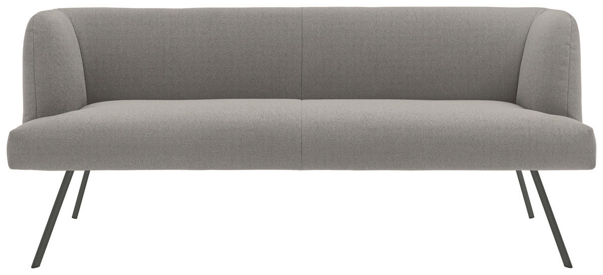 SITZBANK in Metall, Textil Anthrazit, Graubraun  - Anthrazit/Graubraun, Design, Textil/Metall (220/87/64cm) - Venjakob