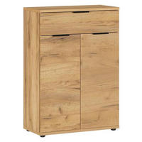 SCHUHSCHRANK Eichefarben  - Eichefarben/Schwarz, KONVENTIONELL, Holzwerkstoff/Kunststoff (75/108/37cm) - Germania
