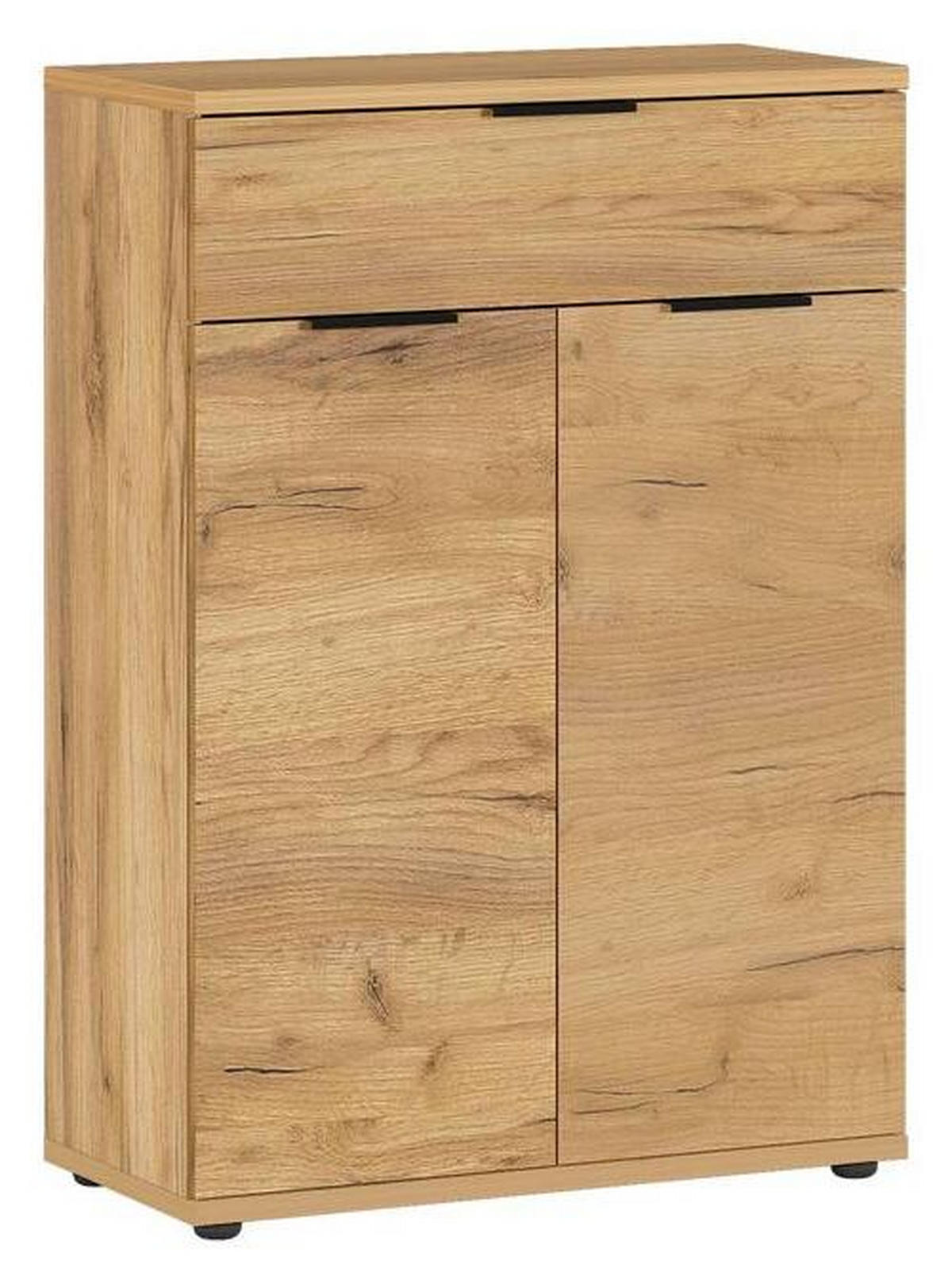 SCHUHSCHRANK Eichefarben  - Eichefarben/Schwarz, KONVENTIONELL, Holzwerkstoff/Kunststoff (75/108/37cm) - Germania