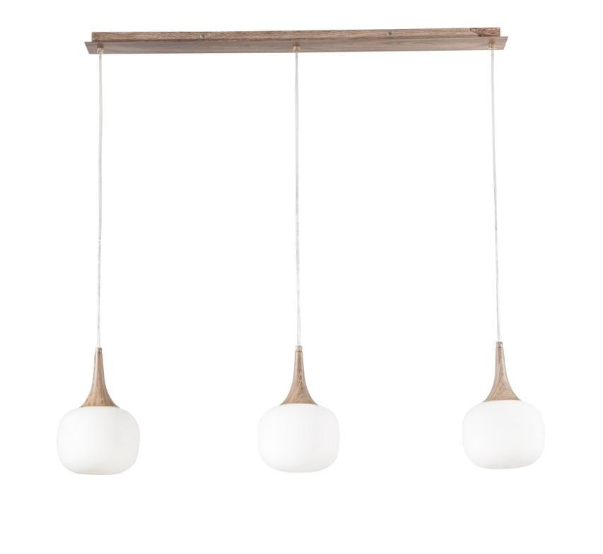 HÄNGELEUCHTE Luce Ambiente e Design 97/17/150 cm   - Weiß/Eiche Artisan, KONVENTIONELL, Glas/Metall (97/17/150cm)
