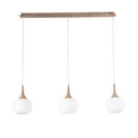 HÄNGELEUCHTE Luce Ambiente e Design 97/17/150 cm   - Weiß/Eiche Artisan, KONVENTIONELL, Glas/Metall (97/17/150cm)