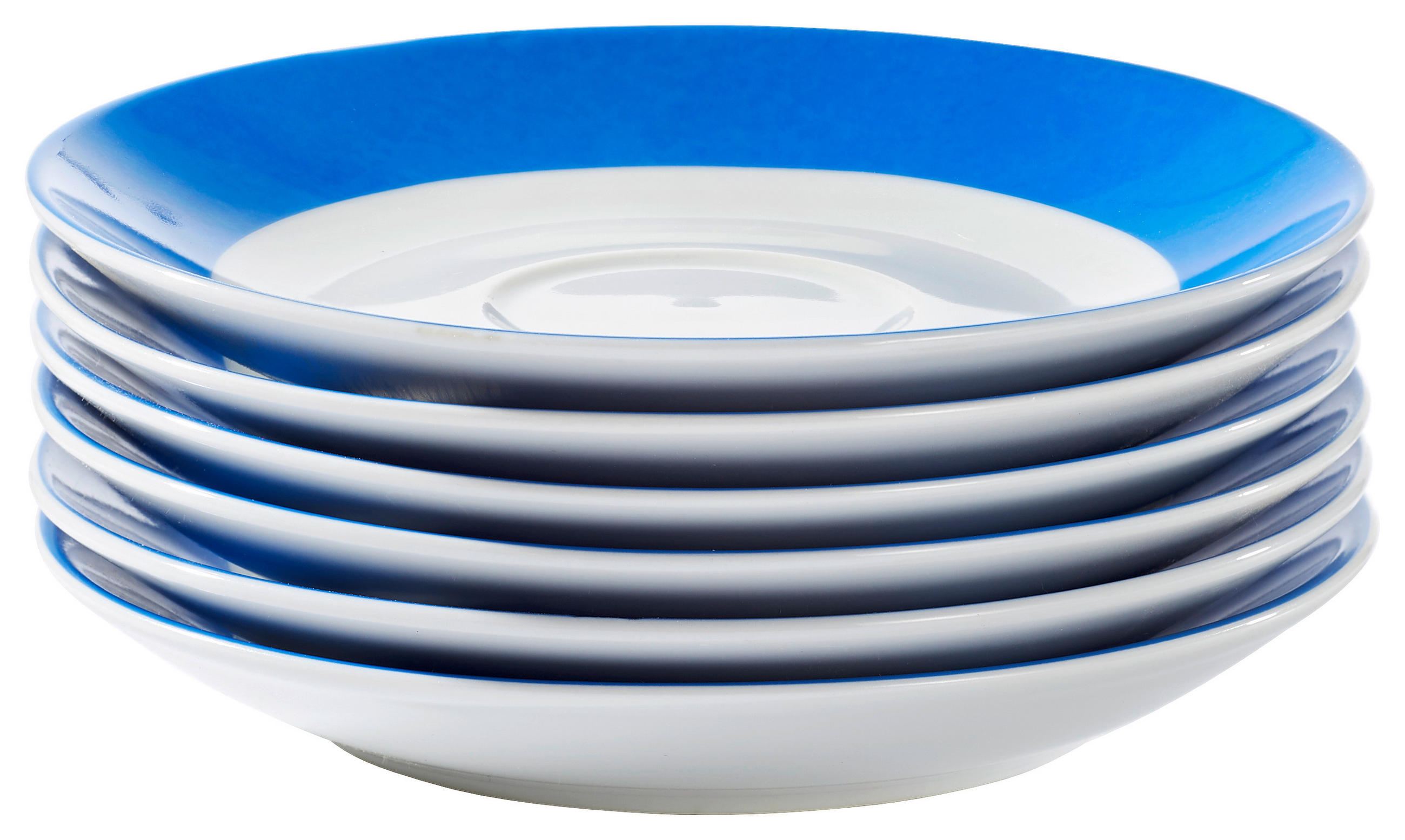 Untertassenset Blau Weiß 6-Teilig D: 15,5 Cm